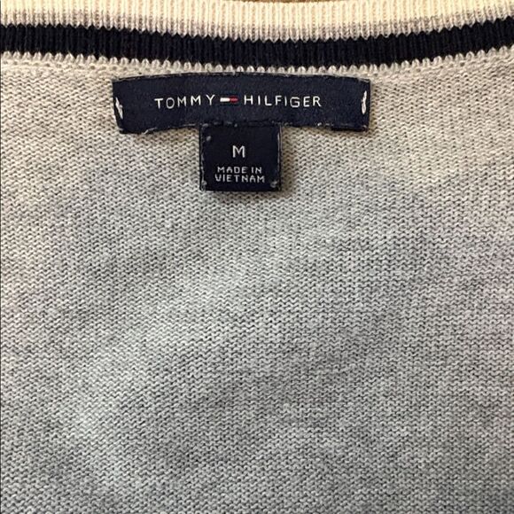 Tommy Hilfiger Gray Cardigan Cotton sweater M - Picture 3 of 7